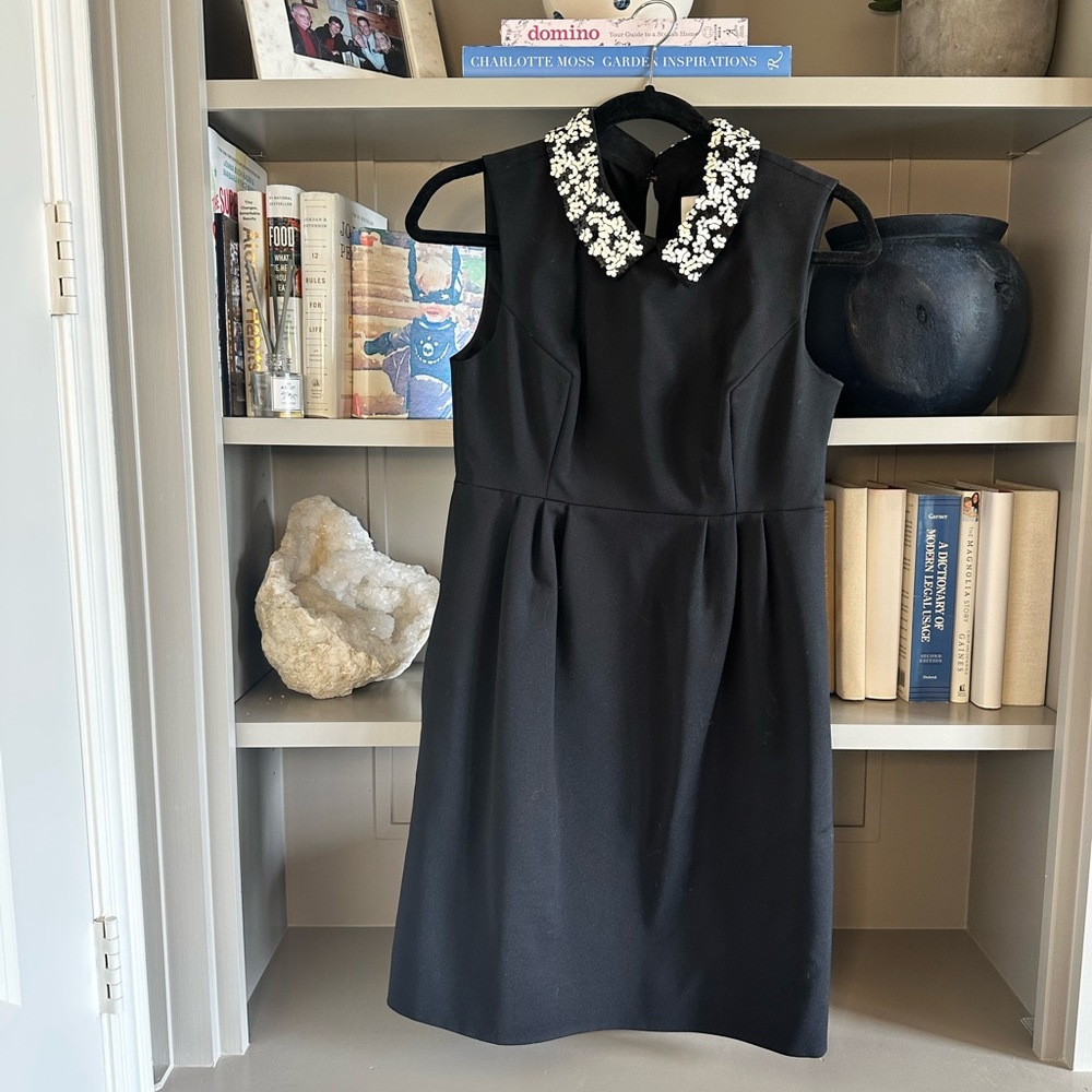 Kate Spade black cocktail dress with flora sequin collar